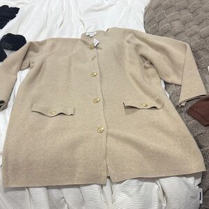 J. Crew Tan Cardigan with Gold Button